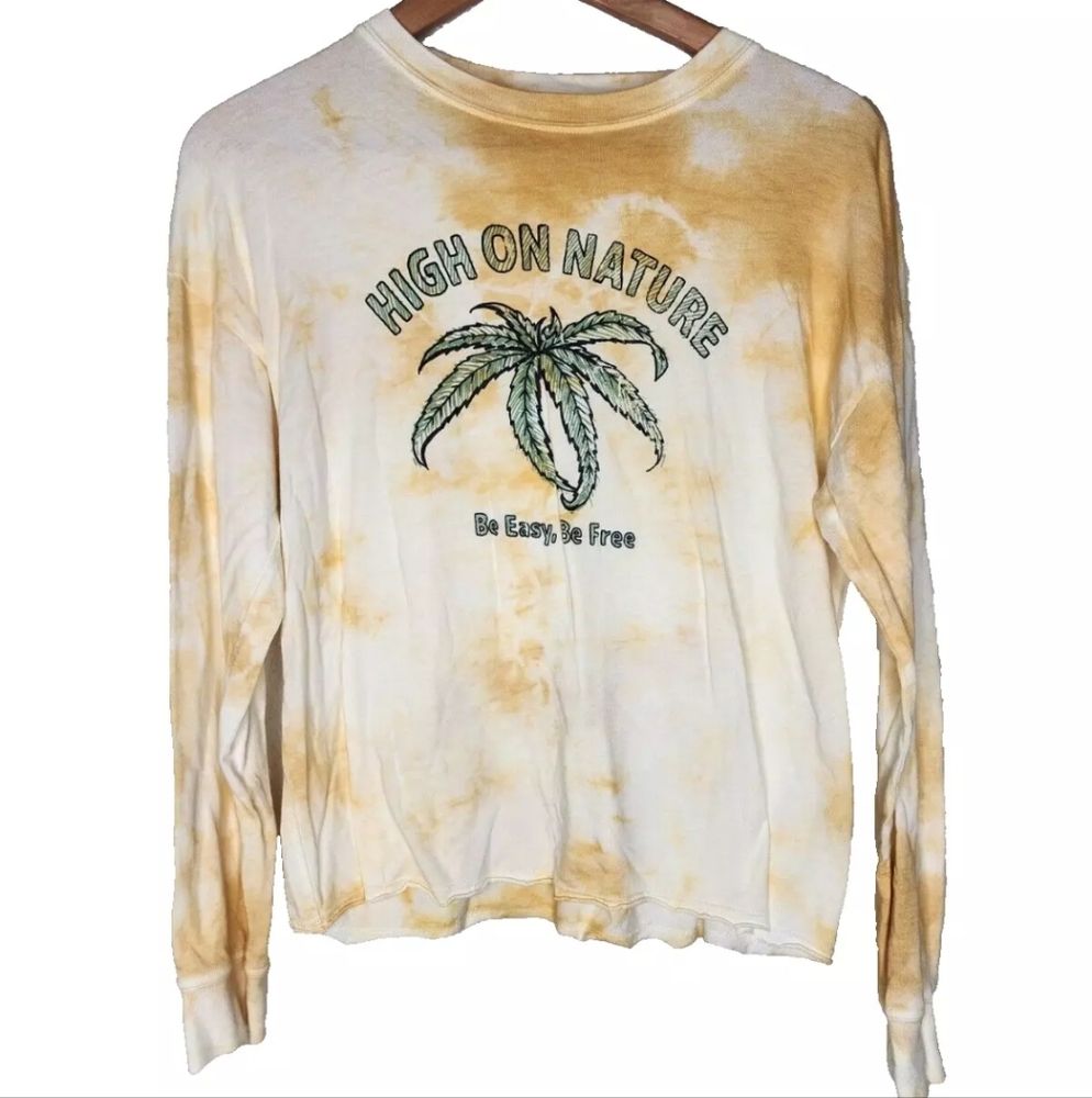 Back Beat Co Hemp Natural Dye High On Nature Tee in Sunshine Size XS